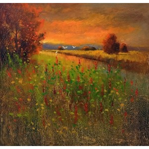 Tahir Bilal Ummi, 18 x 18 Inch, Oil on Canvas, Landscape Painting, AC-TBL-098